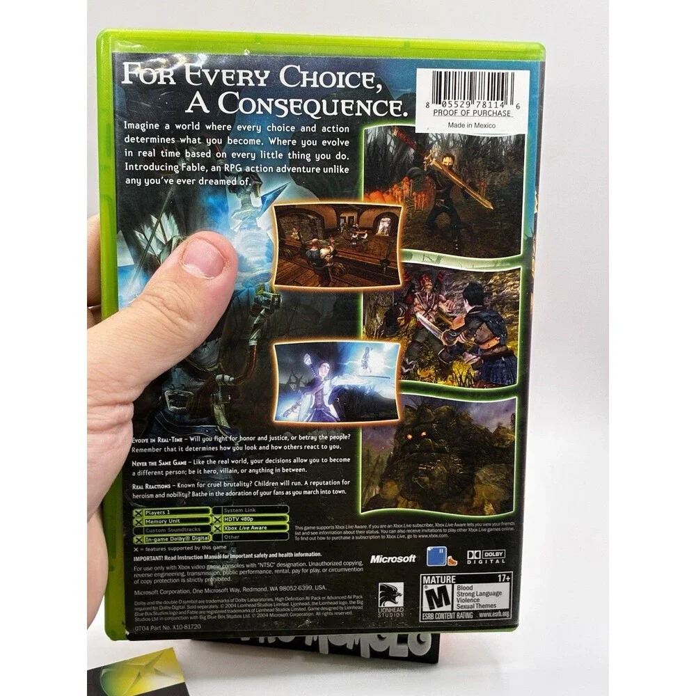 Fable for Original Microsoft Xbox Black Label Complete In Box